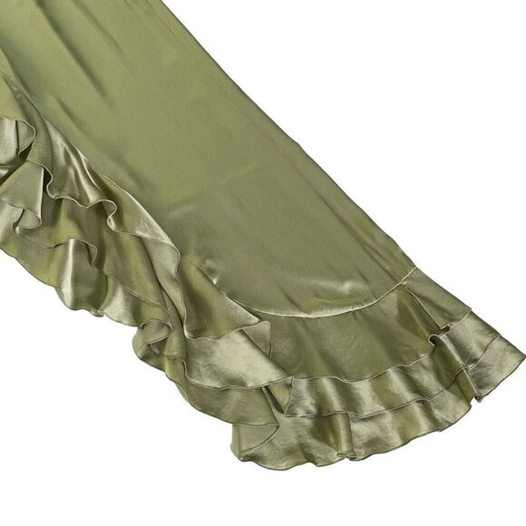 Alessandra Rich Ruffle Gown in Olive Green - Picture 9 of 13